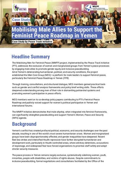 Mobilising Male Allies to Support the Feminist Peace Roadmap in Yemen